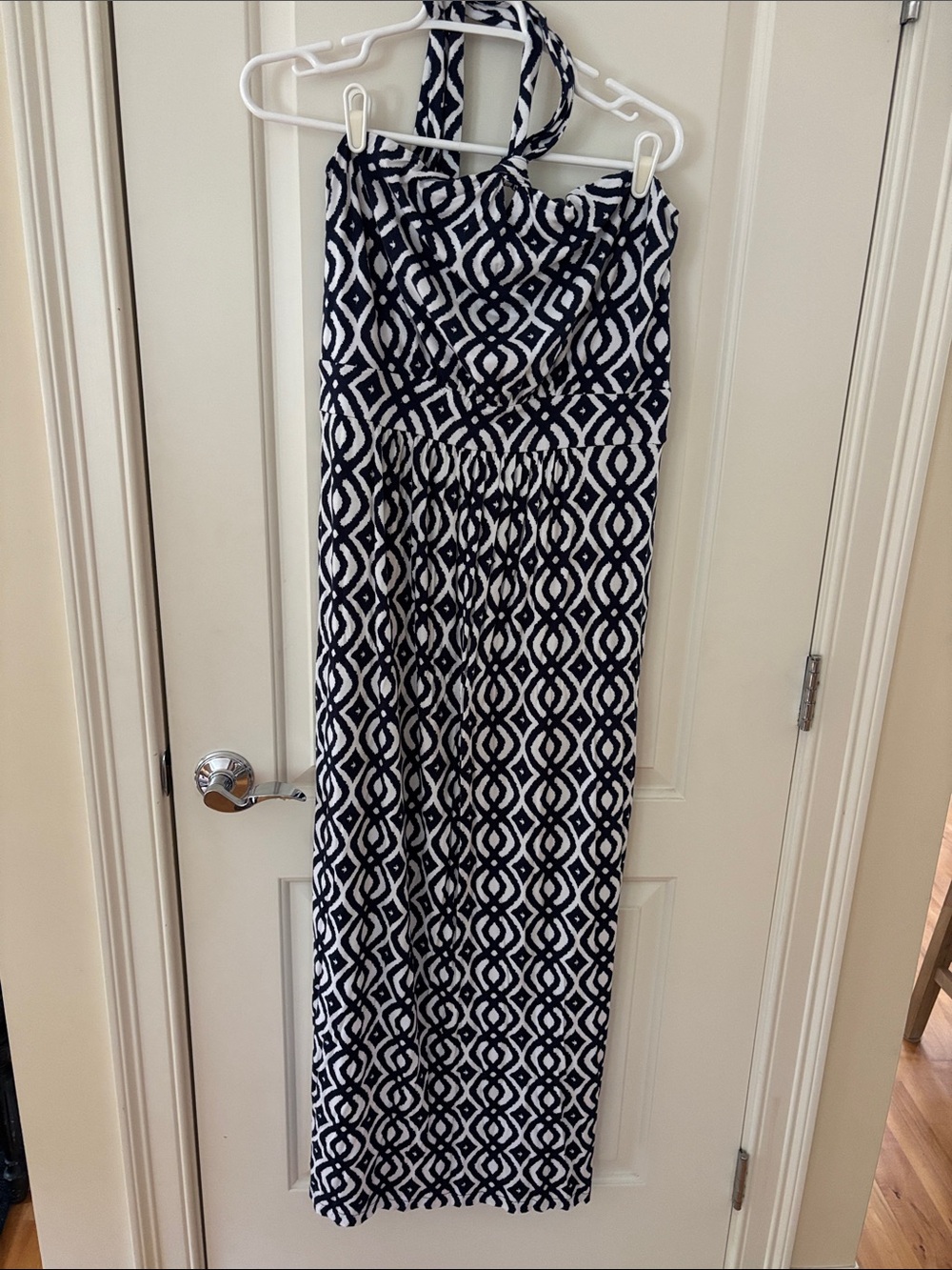 Vineyard Vines Navy & White Geometric Halter Top